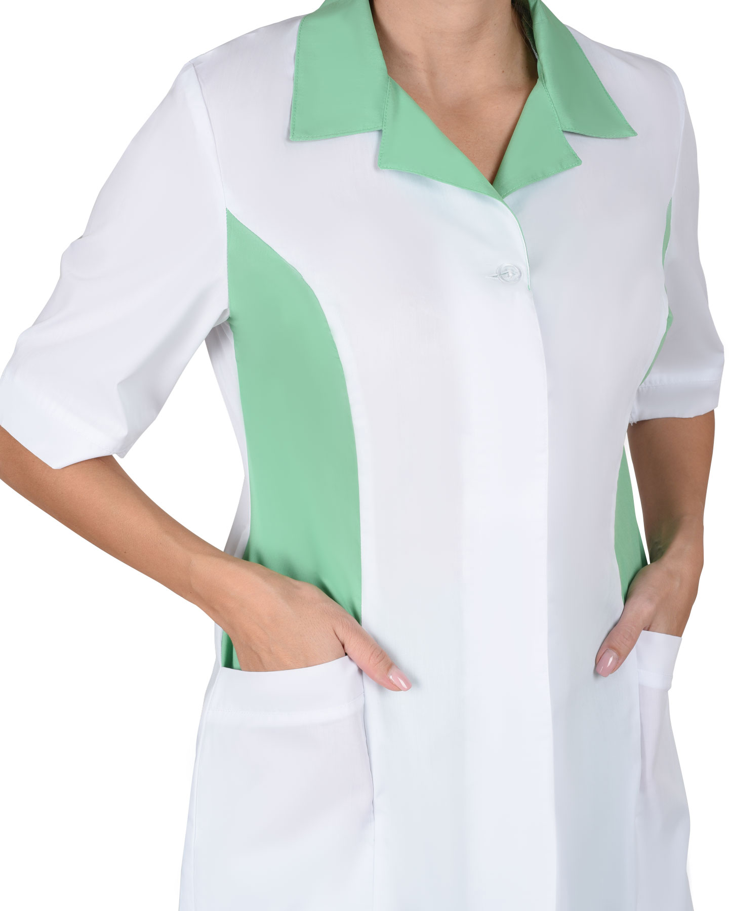 Костюм СИРИУС-ФЛОРЕНЦИЯ женский белый с салатовым